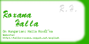 roxana halla business card